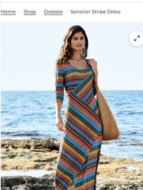 Peruvian Connection Sonoran Striped Maxi Dress - Size L